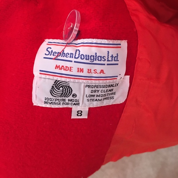 VTG 80's -90's Oversized 100% Wool Red Blazer - Picture 4 of 16